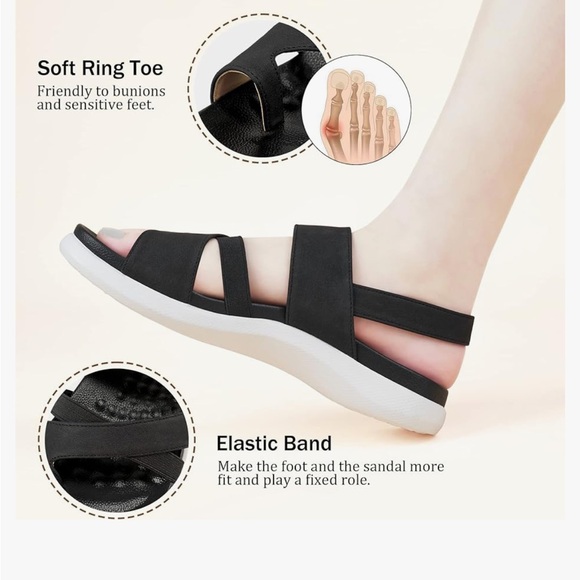 Orthopedic Sandals Plantar Fasciitis WalkingArch Support Comfy Athletic Sandals - Picture 4 of 5